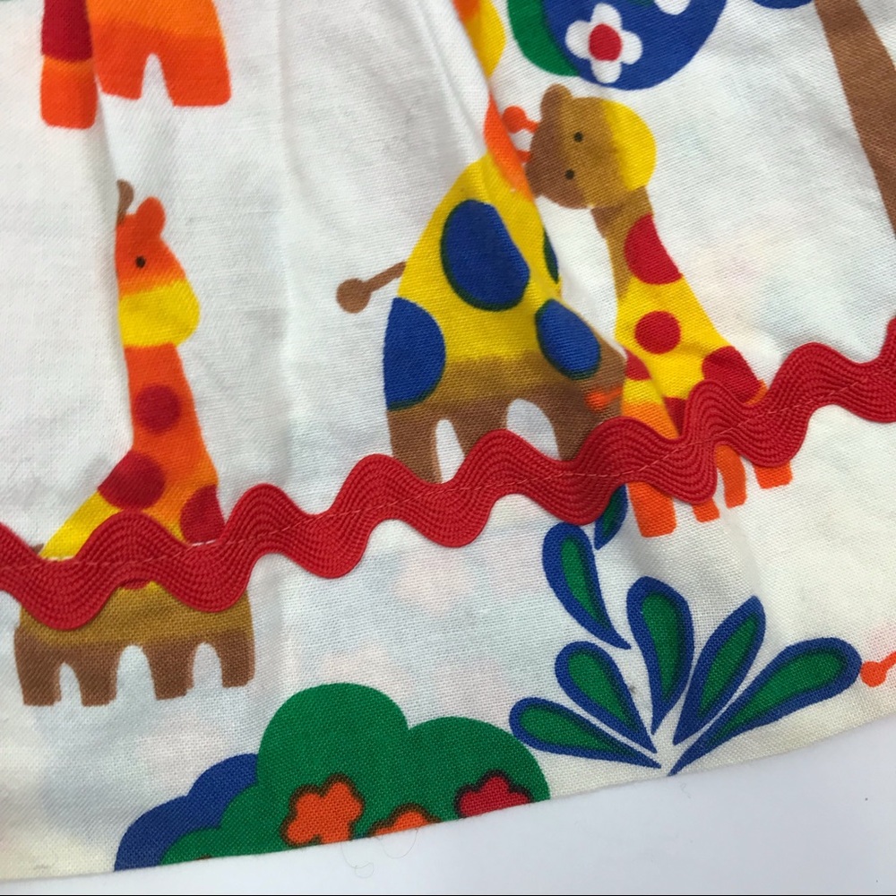 Handmade Vintage Giraffe Floral Pocket Apron Dress - Picture 3 of 4